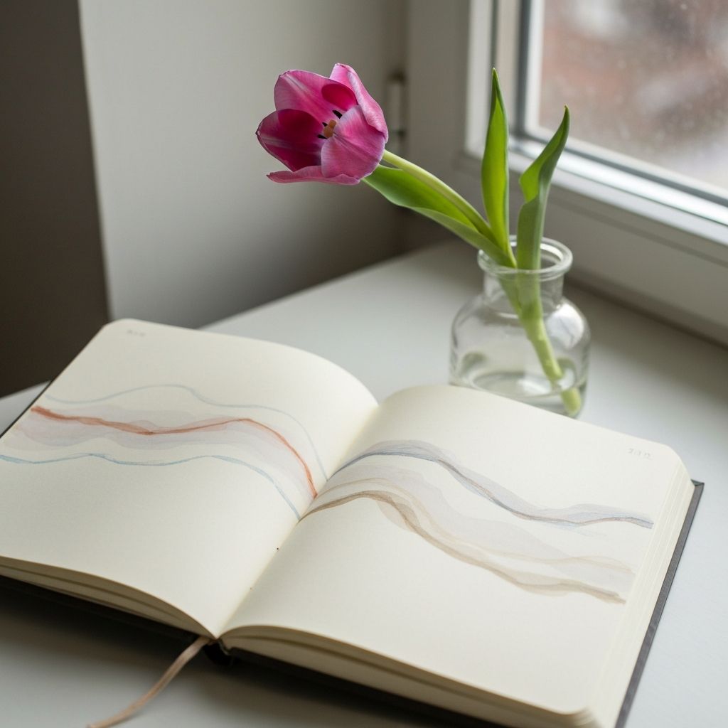 Notebook with flower